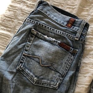 7 for all mankind ripped bootcut jeans size 27